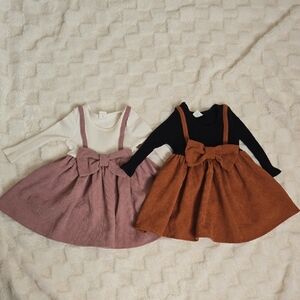SHEIN Kids Dresses in White & Pink Black and Brown